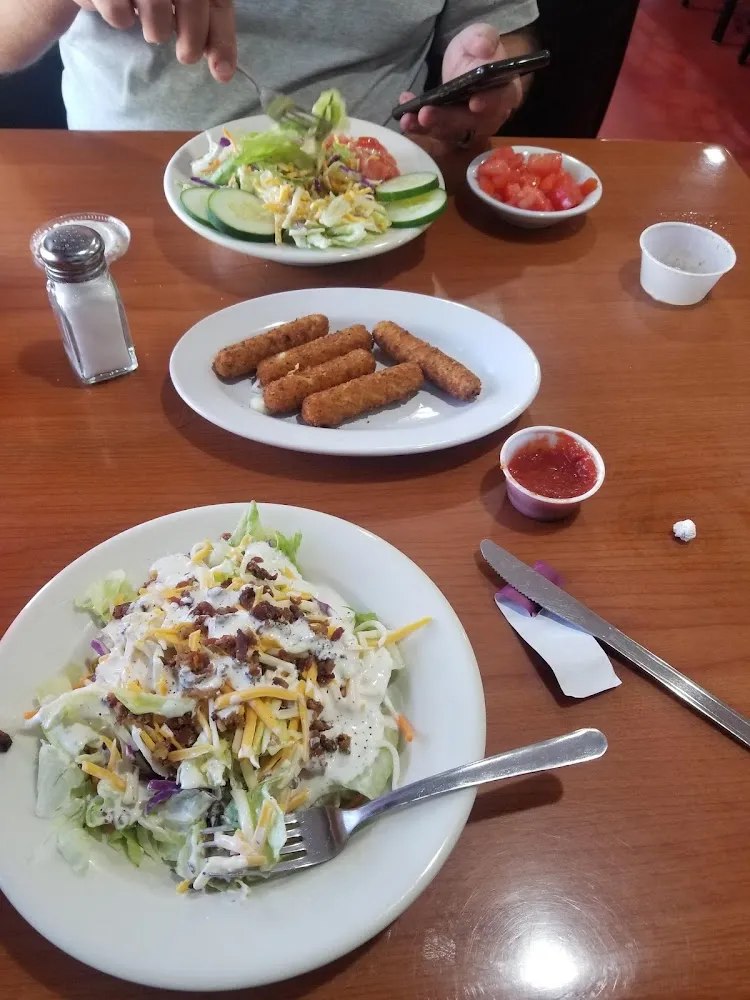 Garden Salad and Mozzarella Sticks